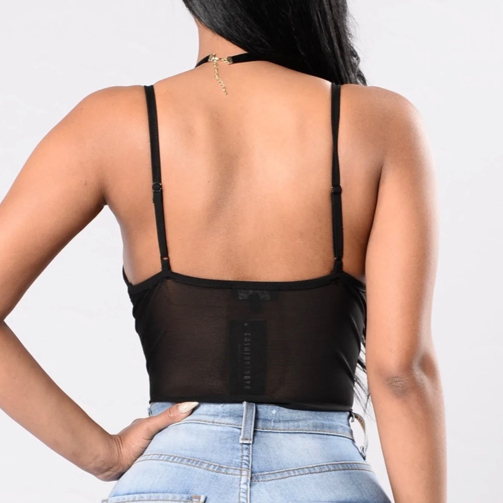 3/$15 Fashion Nova Floral Mesh Bodysuit - Picture 2 of 4